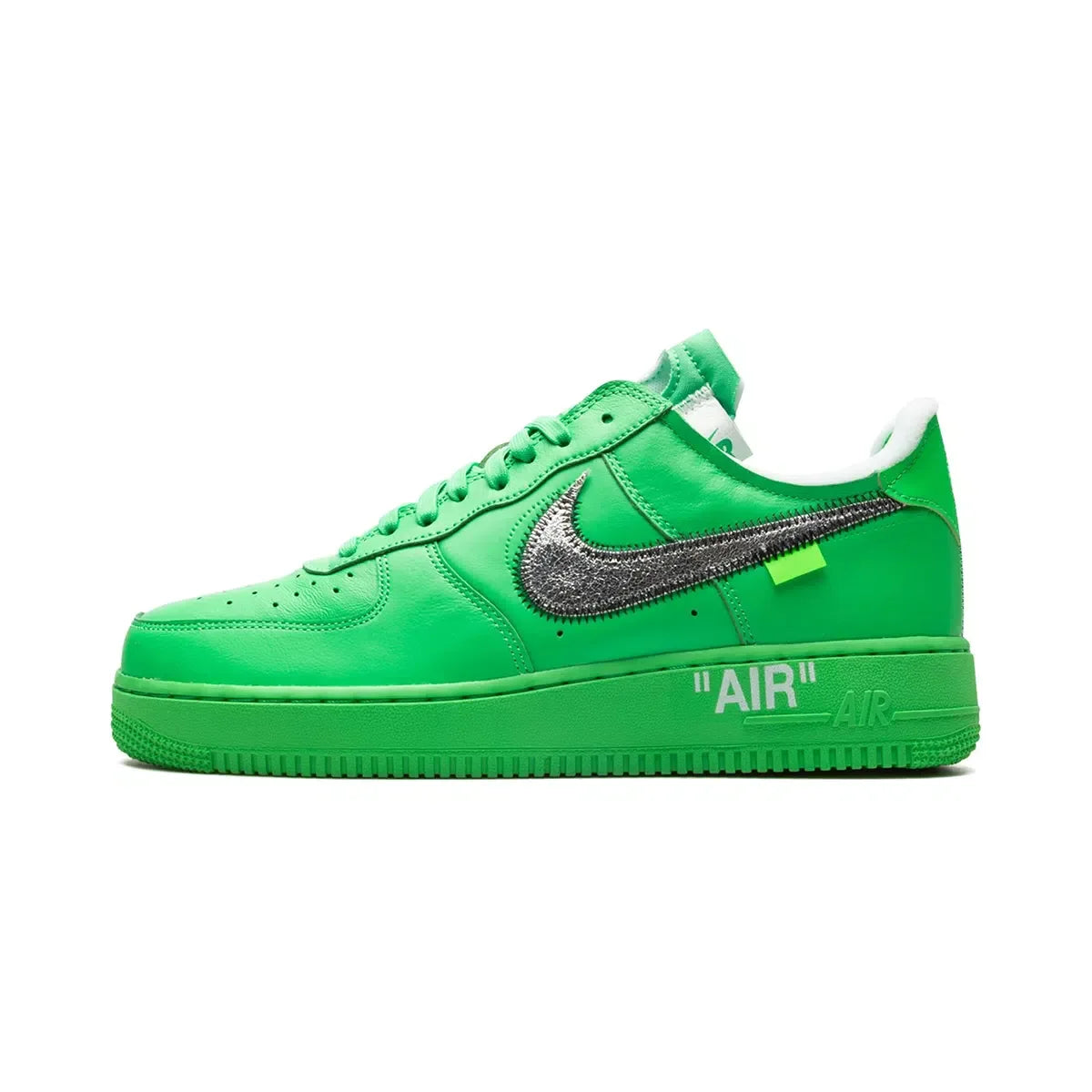 Lato esterno della sneakers Nike Air Force 1 Low Off White Light Green Spark